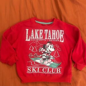 Disney Red Lake Tahoe Ski Club Kids Sweatshirt